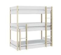 PEGANE Lit superposé Enfant Coloris Blanc, Couchage 90 x 190 cm - Longueur 200 x Profondeur 107 x Hauteur 197 cm