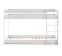 PEGANE Lit superposé Enfant en Bois Coloris Blanc ciré, Couchage 90 x 190 cm - Longueur 197 x Profondeur 107 x Hauteur 131 cm