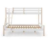 PEGANE Lit superposé Enfant en Bois Coloris Blanc, Couchage 90 x 190 cm - Longueur 202 x Profondeur 156 x Hauteur 142 cm