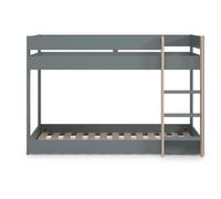 PEGANE Lit superposé Enfant en Bois Coloris Vert Kaki, Blanc ciré, Couchage 90 x 190 cm - Longueur 197 x Profondeur 107 x Hauteur 131 cm