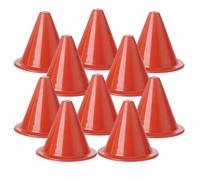 PEGANE Lot de 10 Cône de signalisation, cône d'entraînement Extra-Souple Rouge Hauteur 18 cm