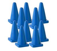 PEGANE Lot de 10 Mini cônes de signalisation, Cone d'entrainement Souples Couleur Bleu Hauteur 9 cm avec Base carré 5 x 5 cm