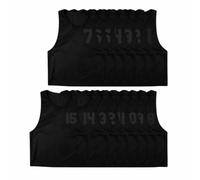 PEGANE Lot de 15 chasubles numérotées Recto-Verso de 1 à 15 de Taille Large, Gilet d'entrainement Couleur Noir