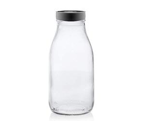 PEGANE Lot de 18 Bouteilles Fraîcheur en Verre, capacité 250 ML, 43mm,Capsules argentés stérilisables 43mm avec Flip incluses - IRIOS -