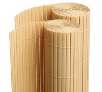 PEGANE Lot de 2 Canisses Brise Vue en PVC Tube Plat,Clôture Protection pour Jardin terasse Balcon Coloris Naturel Bambou - Hauteur 100 x Longueur 300 cm 1700g/m2