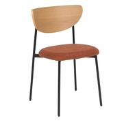 PEGANE Lot de 2 chaises de Bureau avec Assise en Tissu Ambre et Pieds en métal Noir - Longueur 50 x Profondeur 50 x Hauteur 81 cm