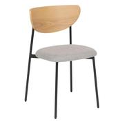 PEGANE Lot de 2 chaises de Bureau avec Assise en Tissu Gris et Pieds en métal Noir - Longueur 50 x Profondeur 50 x Hauteur 81 cm