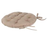 Lot de 2 galettes de chaise ronde en coton coloris LIN - Diamètre 38 cm