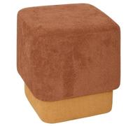 PEGANE Lot de 2 Poufs carrés empilables Coloris Ambre et Ocre - Longueur 41 x Profondeur 41 x Hauteur 42 cm