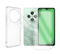 PEGANE Lot de 2 Verre Trempé pour Xiaomi Poco C75 4G 6.88" + Lot de 2 Verre Trempé Caméra Arrière + Coque Souple Silicone Transparente - Visiodirect -