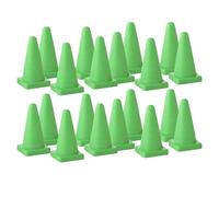PEGANE Lot de 20 Mini cônes de signalisation, Cone d'entrainement Souples Couleur Vert Hauteur 9 cm avec Base carré 5 x 5 cm