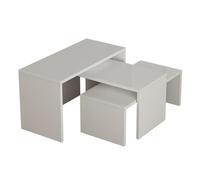 PEGANE Lot de 3 Tables d'appoint gigognes, Tables Basses, Tables Multifonctions Blanches différentes Tailles