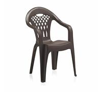 PEGANE Lot de 4 chaises de Jardin empilables en résine Coloris Marron - Longueur 58 x Profondeur 54 x Hauteur 86 cm