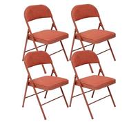 PEGANE Lot de 4 Chaises Pliante avec Structure en métal, Assise et Dossier Coloris Rose Foncé - Longueur 46,5 x Profondeur 46,5 x Hauteur 79,5 cm