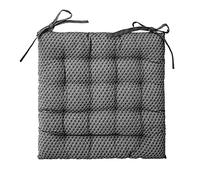 PEGANE Lot de 4 Galettes de Chaise Gris à Motifs - 38 x 38 cm