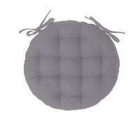 PEGANE Lot de 4 galettes de Chaise Ronde en Coton Coloris Gris - Diamètre 38 cm