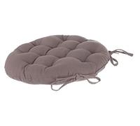PEGANE Lot de 4 galettes de Chaise Ronde en Coton Coloris Taupe - Diamètre 38 cm