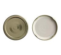 PEGANE Lot de 44 Capsules couvercles Bouchons 58 mm dorées Stérilisables avec Flip pour Pots et bocaux en Verre - IRIOS -