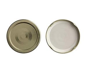 PEGANE Lot de 44 Capsules couvercles Bouchons 58 mm dorées Stérilisables avec Flip pour Pots et bocaux en Verre - IRIOS -