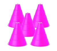 PEGANE Lot de 5 Cône de signalisation, cône d'entraînement Extra-Souple Rose Hauteur 16 cm