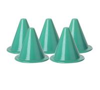 PEGANE Lot de 5 Cône de signalisation, cône d'entraînement Extra-Souple Vert Hauteur 18 cm