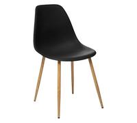 PEGANE Lot de 6 chaises de Salle à Manger avec des Pieds Effet Bois, Couleur Noir - Longueur 46 x Profondeur 55 x Hauteur 86 cm