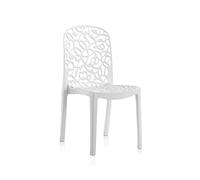 PEGANE Lot de 6 chaises de Table-Salle à Manger - Cuisine - Interieur/Exterieur en résine Coloris Blanc - Longueur 47 x Profondeur 50 x Hauteur 87 cm
