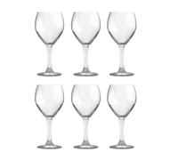 PEGANE Lot de 6 verre à vin, verre transparent à pied coupe à vin et dégustations 43cl - Dimension : 9.20x19.7cm