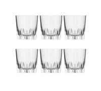 PEGANE Lot de 6 verre à whisky ROKY, verre à cocktails et apéritifs verre taillé transparent 35cl - Dimension :9.1x9.6cm