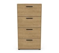 PEGANE Meuble à Chaussures 4 abattants 12 Paires Couleur chêne - Largeur 80,8 x Profondeur 17,8 x Hauteur 151,7 cm