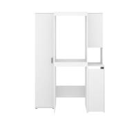 PEGANE Meuble Buanderie Multifonction avec Colonne et Double Espace de Rangement Coloris Blanc - Longueur 134 x Profondeur 62 x Hauteur 190 cm