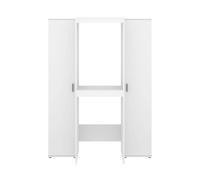 PEGANE Meuble Buanderie superposé pour Lave-Linge et Sèche-Linge avec 2 colonnes de Rangement Coloris Blanc - Longueur 141,3 x Profondeur 62 x Hauteur 190 cm