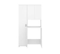 PEGANE Meuble de Buanderie avec Colonne de Rangement d'une Porte Coloris Blanc - Longueur 102 x Profondeur 62 x Hauteur 190 cm