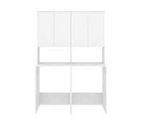 PEGANE Meuble de Buanderie pour Double Machines Lave-Linge et/ou Sèche-Linge Coloris Blanc - Longueur 126,6 x Profondeur 62 x Hauteur 190 cm