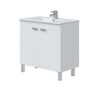 PEGANE Meuble de Salle de Bain Coloris Blanc Brillant (Lavabo Non Inclus)- Longueur 80 x Hauteur 80 x Profondeur 45 cm