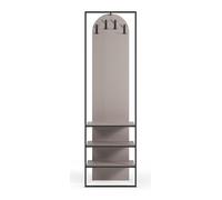PEGANE Meuble d'entrée, Buffet d'entrée Aspect Bois Coloris crème et métal Noir - Longueur 53 x Profondeur 31,70 x Hauteur 180 cm