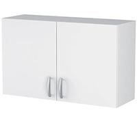 PEGANE Meuble Haut 2 Portes Coloris Blanc, L100 x H60 x P28 cm