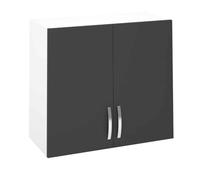 PEGANE Meuble Haut de Cuisine avec 2 Portes Coloris Gris - Hauteur 70 x Longueur 80 x Profondeur 35 cm