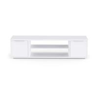 PEGANE Meuble TV avec Rangement Couleur Blanc Mat - Largeur 151,4 x Profondeur 39,6 x Hauteur 39,1 cm