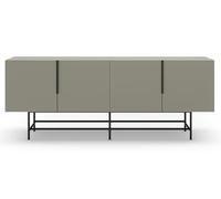 PEGANE Meuble TV, Meuble de Salon Aspect Bois Coloris Vert et Pieds en métal Noir - Longueur 200 x Profondeur 40 x Hauteur 77 cm