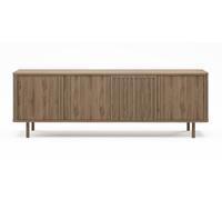 PEGANE Meuble TV, Meuble de Salon avec 4 Portes Aspect Bois Coloris chêne - Longueur 180 x Profondeur 35 x Hauteur 60,50 cm