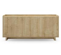 PEGANE Meuble TV, Meuble de Salon avec 4 Portes Aspect Bois Coloris chêne - Longueur 180 x Profondeur 40 x Hauteur 80 cm