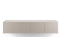 PEGANE Meuble TV, Meuble de Salon avec 4 Portes Aspect Bois Coloris crème - Longueur 180 x Profondeur 35 x Hauteur 38 cm