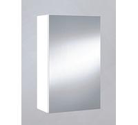 Miroir de salle de bain avec rangements 1 porte en blanc brillant, 65 x 40 x 21 cm -PEGANE- Non Applicable