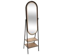 PEGANE Miroir sur Pied en Bois et métal Coloris Naturel et Noir - Longueur 44,5 x Profondeur 36 x Hauteur 160 cm