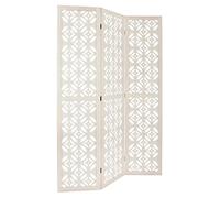 Paravent motif ethnique coloris Blanc - 170 x 120 cm -PEGANE- Blanc