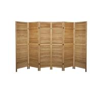 PEGANE Paravent persienne de 6 pans en Bois, Coloris Brun Clair - Dim : H170 x L240cm