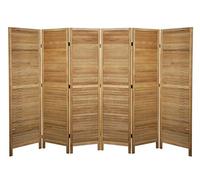 PEGANE Paravent persienne de 6 pans en Bois, Coloris Brun Clair - Dim : H170 x L240cm