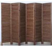 PEGANE Paravent persienne de 6 pans en Bois, Coloris Brun - Dim : H170 x L240cm