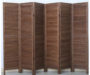 PEGANE Paravent persienne de 6 pans en Bois, Coloris Brun - Dim : H170 x L240cm